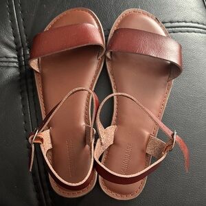 Cushionaire Brown Leather Sandals